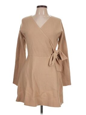 Exlura Tan Ribbed Wrap Sweater NWT Size L